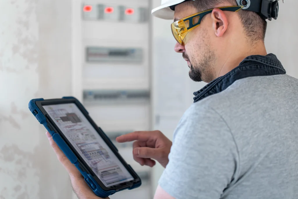 Smart HVAC control system interface showing automated temperature control, sensors, and remote management of heating, ventilation, and air conditioning.