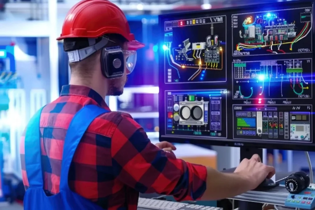 MEP engineering software interface showing coordinated mechanical, electrical, and plumbing systems with clash detection and design analysis tools.