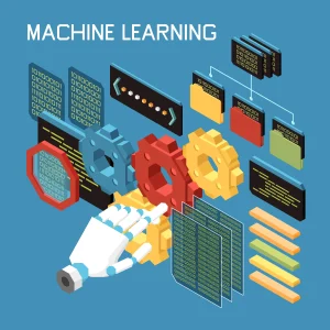Machine learning infrastructure diagram showing data pipelines, model training environments, cloud platforms, and deployment workflows.