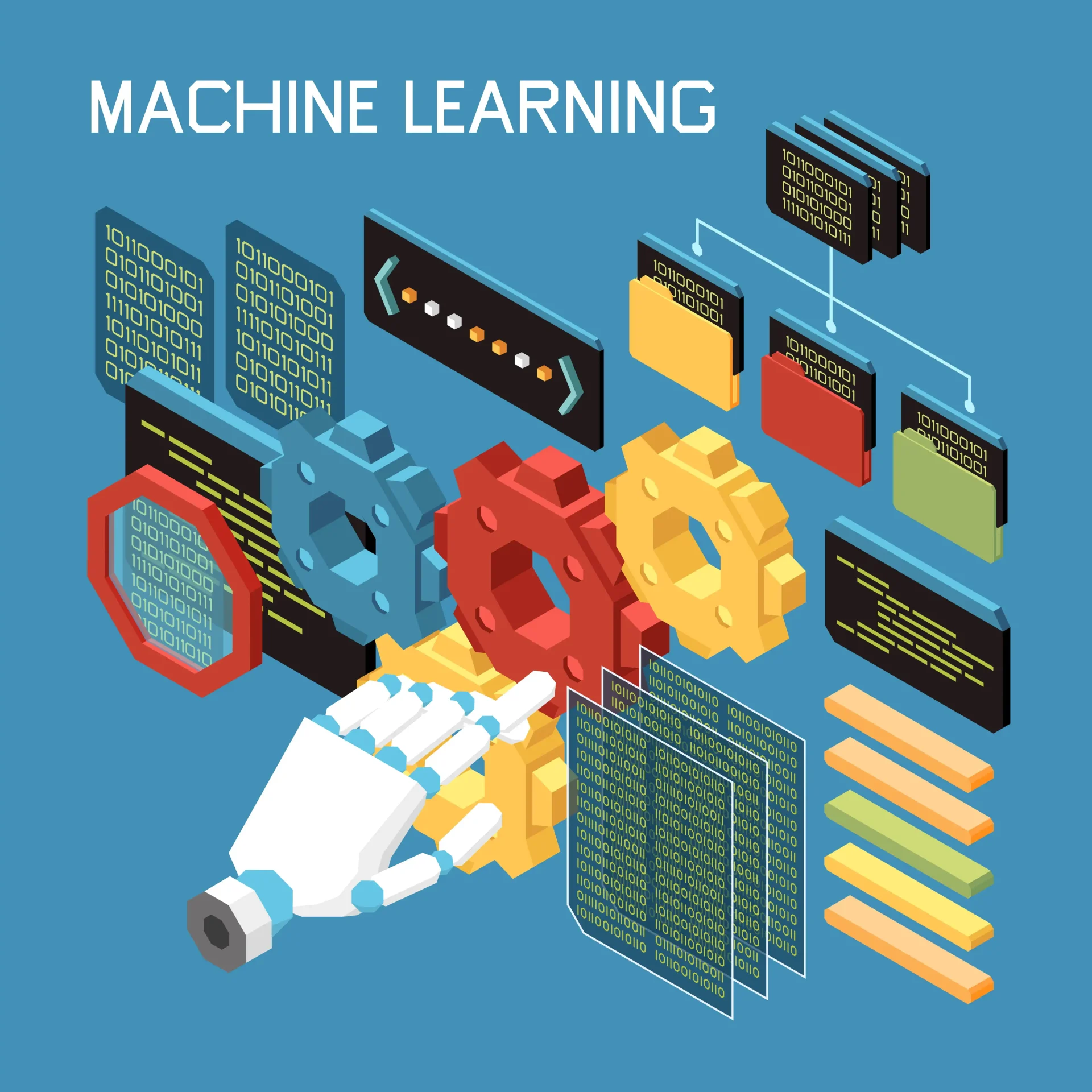 Machine learning infrastructure diagram showing data pipelines, model training environments, cloud platforms, and deployment workflows.