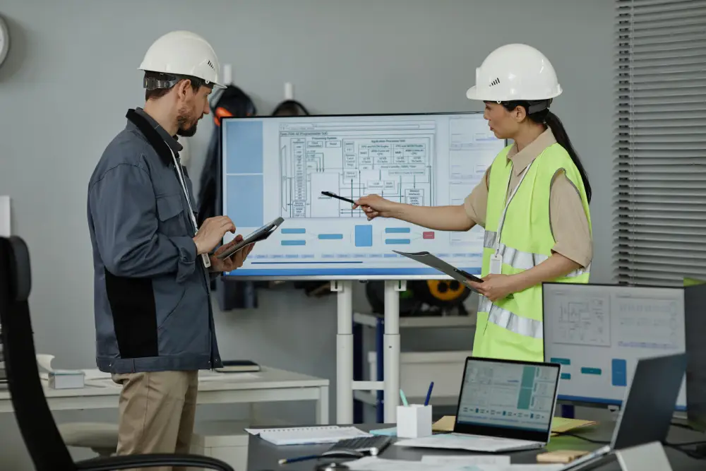 Primavera construction management software displaying project schedules, resource allocation, timelines, and progress tracking for large-scale projects.