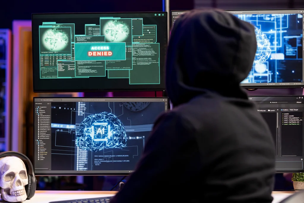 Latest News 1 Cybersecurity dashboard showing AI-driven threat detection and autonomous attack simulations across a network environment.