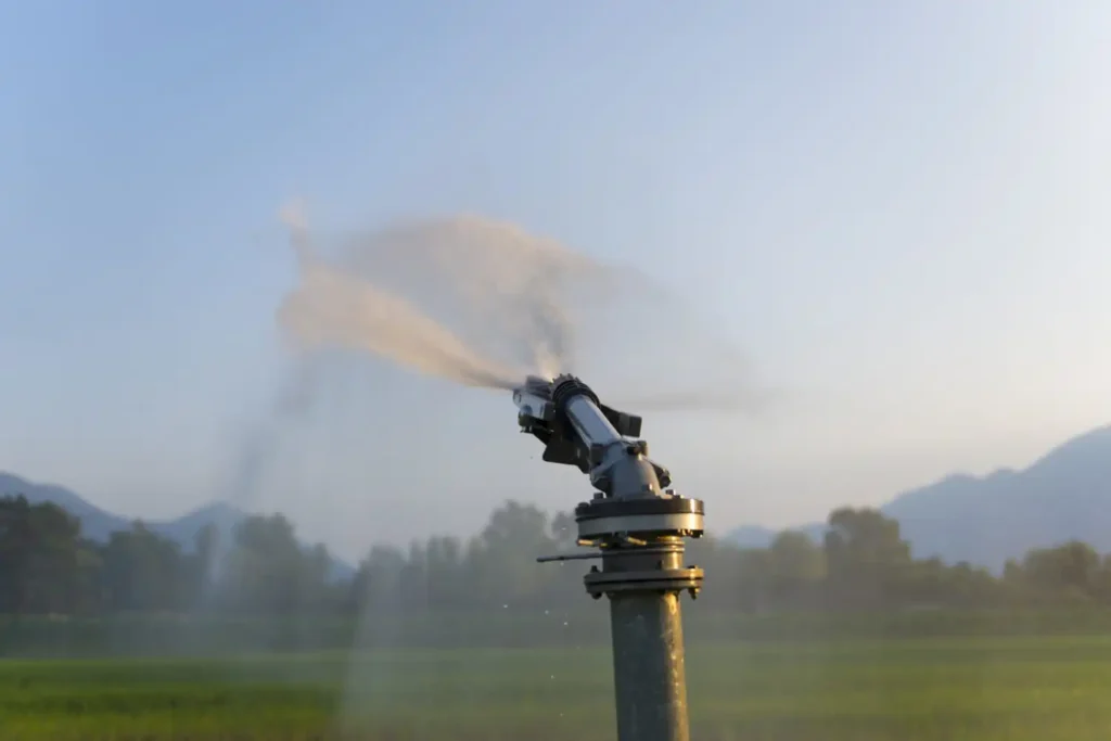 Home irrigation control system with shutoff valve and sprinkler controls used to stop water flow during emergencies.