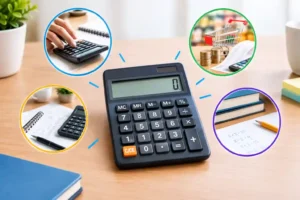 Basic calculator with number keys and arithmetic functions for simple everyday calculations.