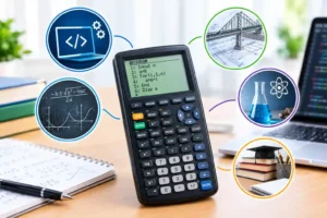 Programmable calculator with customizable functions and coding capabilities for students, engineers, and advanced mathematical problem-solving.
